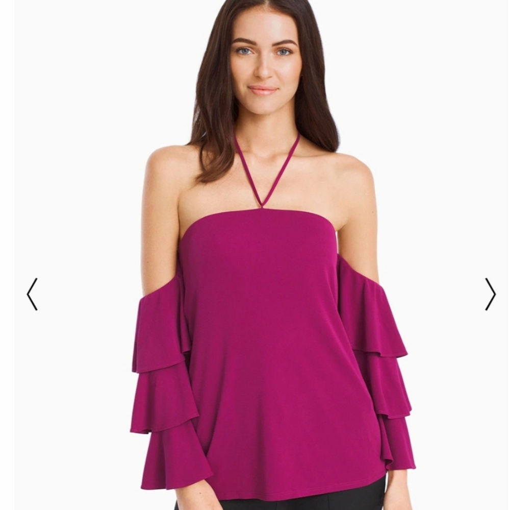NWT WHBM Off Shoulder Top With Tiered 3/4 Sleeves